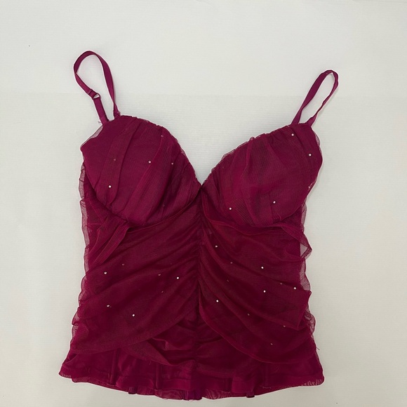 La Senza - y2k mesh ruched corset bustier top - size L - Picture 2 of 14